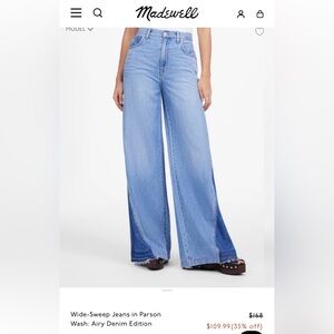 Madewell Women's Light Blue Wide-Leg Jeans
